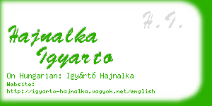 hajnalka igyarto business card